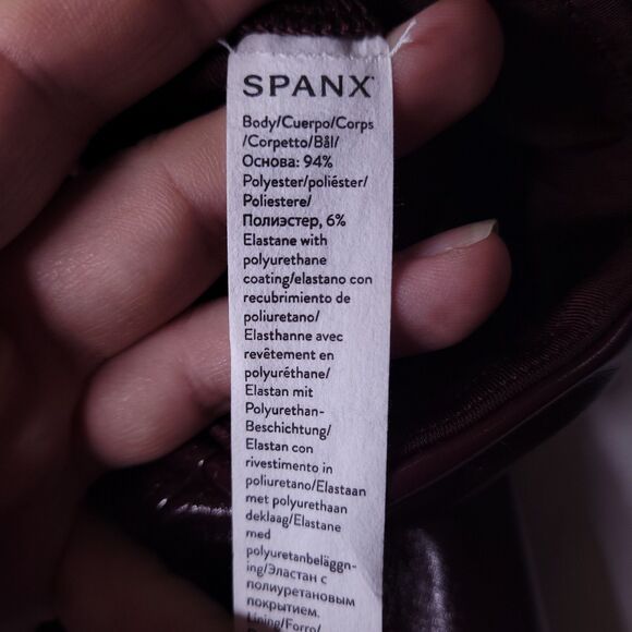 Spanx Faux Leather Leggings Medium Ruby Patent Shiny 20301R - Picture 8 of 16